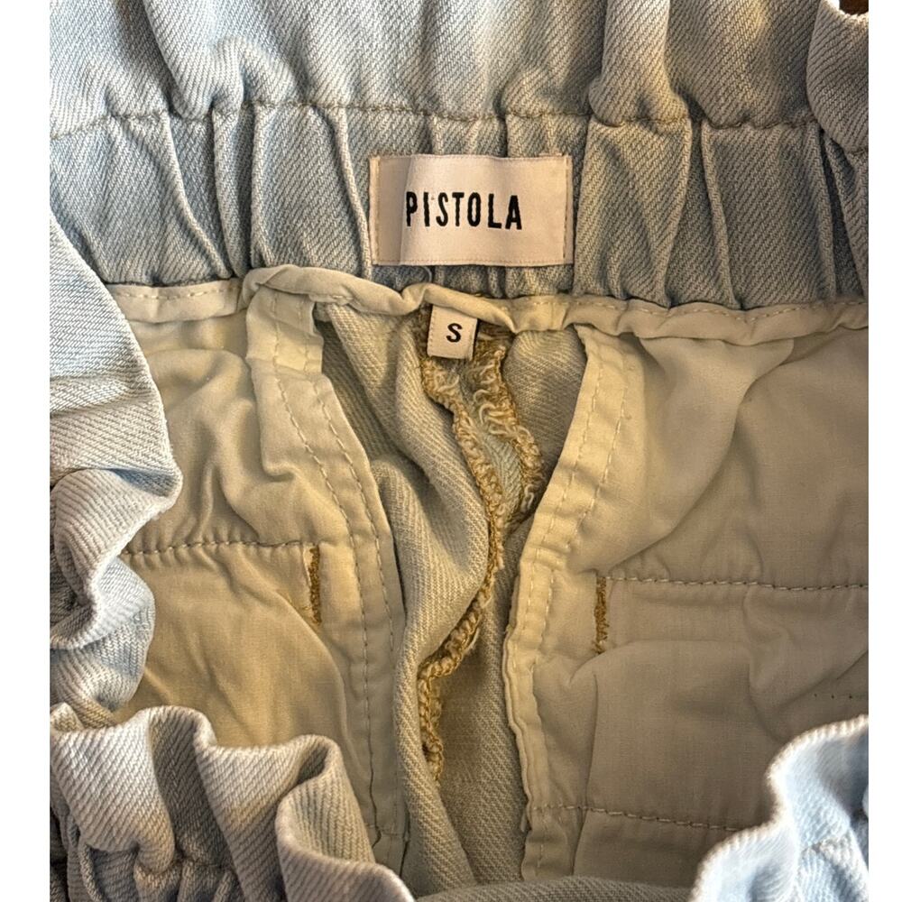 PISTOLA Paper‎ Bag Waist Cooper Blue Denim Pull-on Shorts Size Small - Picture 7 of 9